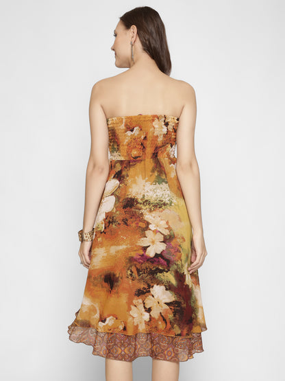 Floral Printed Tube Dress